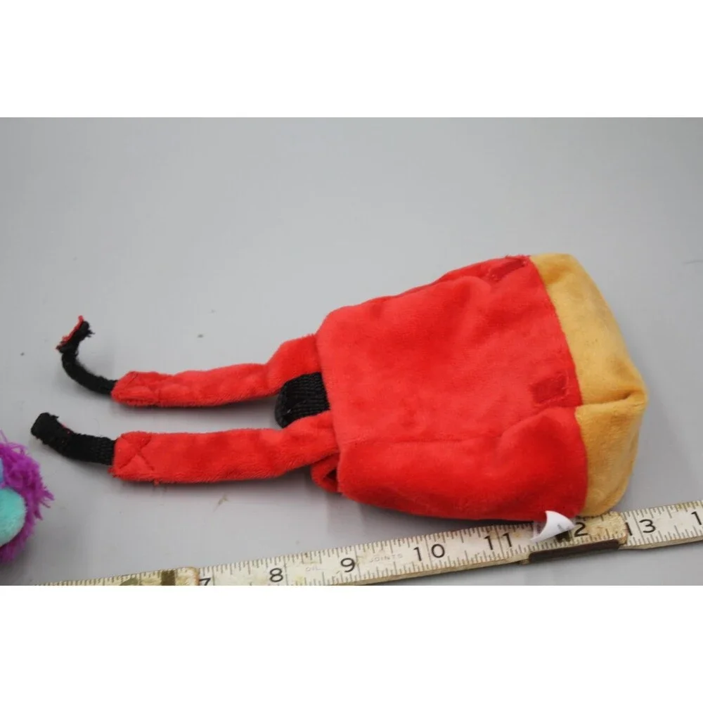 Barkbox Lot of 2 Dog Toys Backpack and Purple Monster Foot Slipper Crinkle Squea